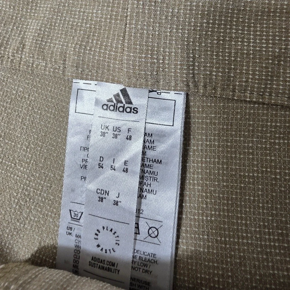 NEW! Adidas‎ Shorts Mens 38/8 Tan Stretch Golf Performance Textured HG8845